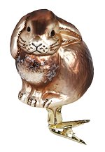 Resting Rabbit<br>Ing-glas Clip-on Ornament
